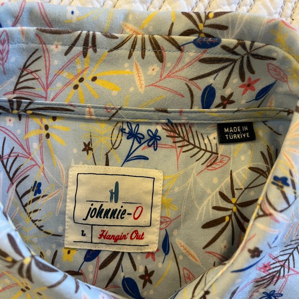 JOHNNIE-O HANGIN' OUT SZ LARGE STRETCH SHORT SLEEVE CASUAL SHIRT
